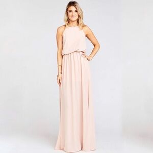 Show Me Your MUMU Blush Halter Dress